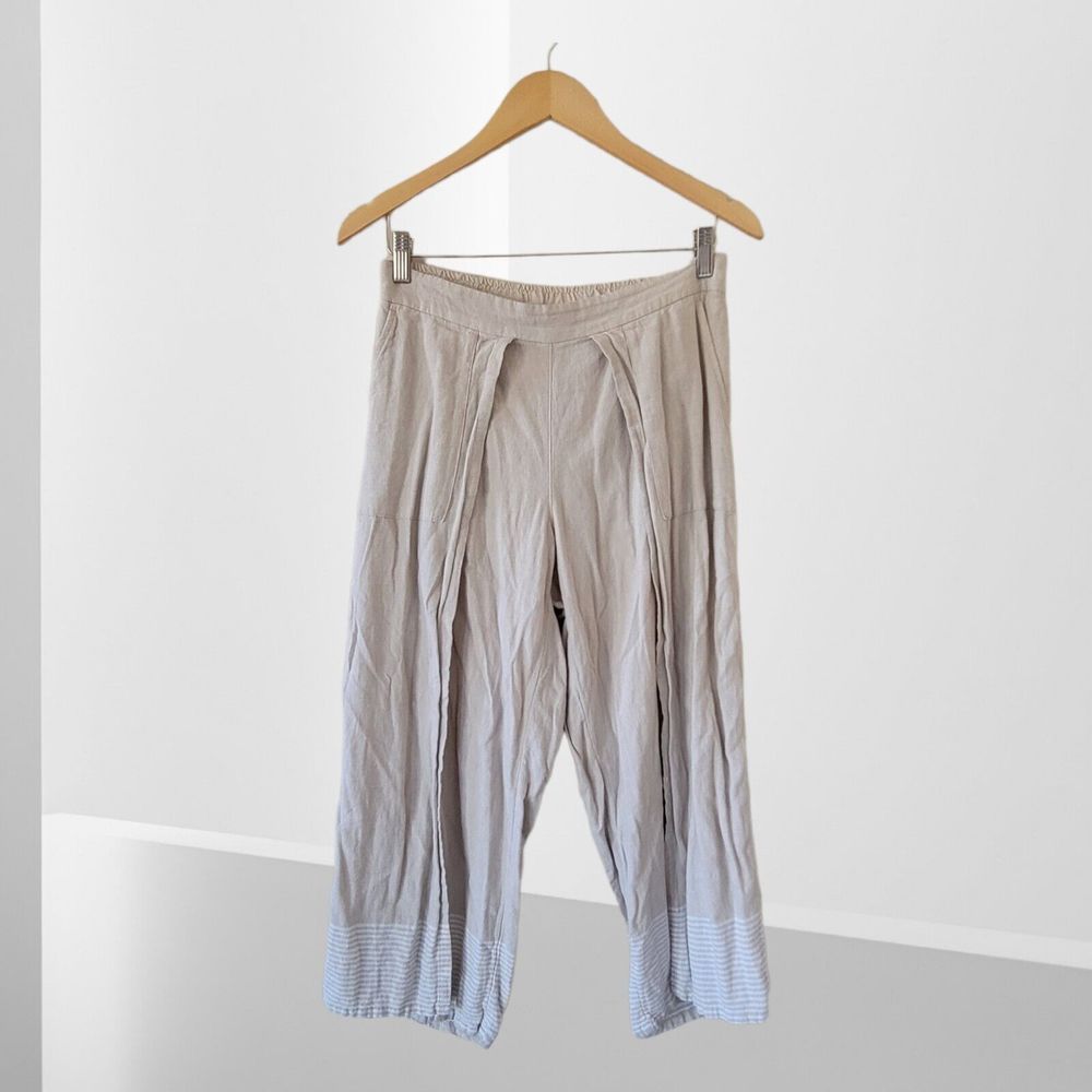 J. Jill | 100% Linen High Rise Relaxed Wide Leg Pants Beige‎ Small